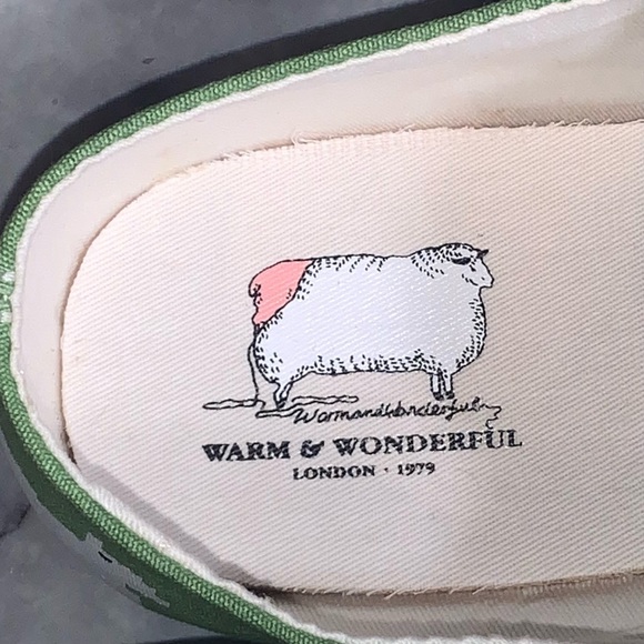 Sperry x Warm & Wonderful Men's 12 Green Black White Sheep Shoes New - Picture 7 of 9